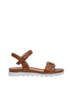 Sandalo Keys K-12250 Cuoio con Fascia e Morsetto Oro | Glamour shop online