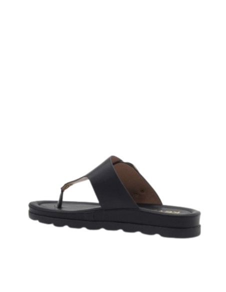 Infradito Platform Keys Nero con Maxi Fibbia Oro