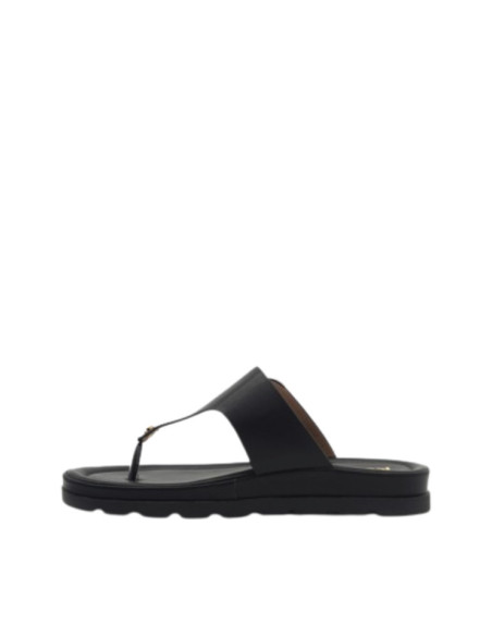 Infradito Platform Keys Nero con Maxi Fibbia Oro