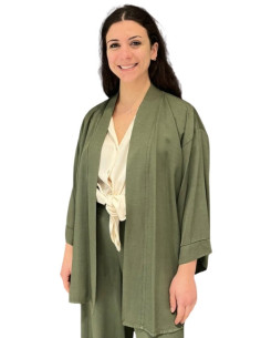 Kimono Leggero Satinato Militare - Zahjr