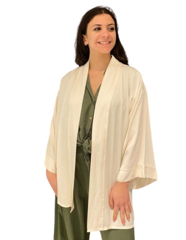 Kimono Leggero Effetto Satin Latte - Zahjr