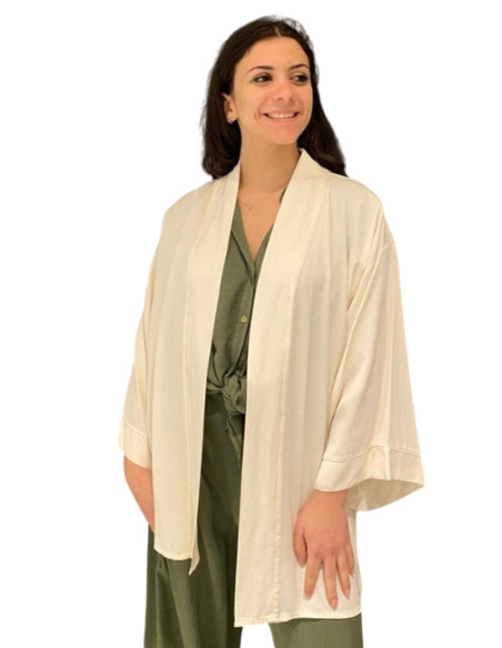 Kimono Leggero Effetto Satin Latte - Zahjr