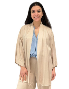 Kimono Leggero Effetto Satin Avena - Zahjr