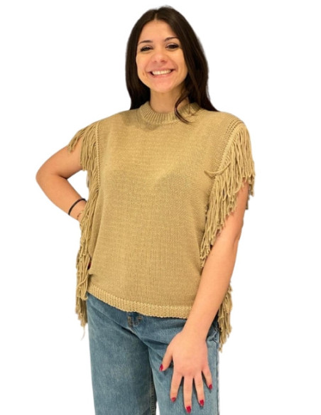 Gilet con frange King Kong corda | Stile boho chic in cotone