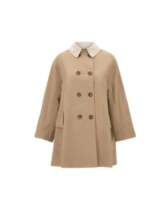 Trench Donna Sabbia Doppiopetto | Elegante in Gabardine