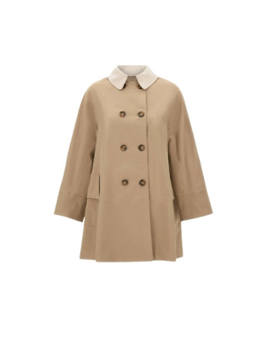 Trench Donna Sabbia Doppiopetto | Elegante in Gabardine