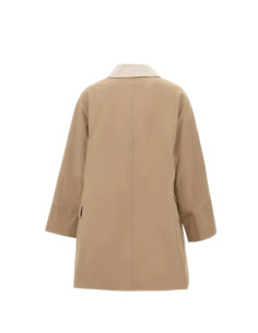 Trench Doppiopetto Donna Sabbia in Gabardine con Linea...