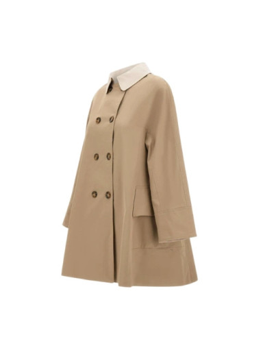 Trench Donna Sabbia Doppiopetto | Elegante in Gabardine