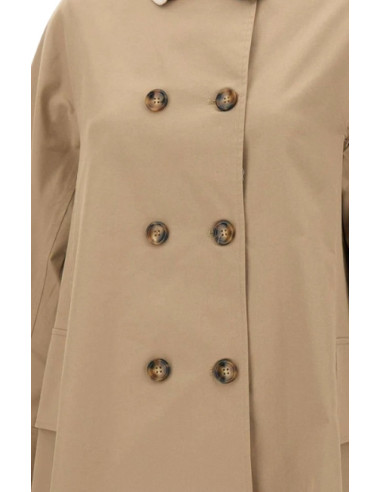 Trench Donna Sabbia Doppiopetto | Elegante in Gabardine