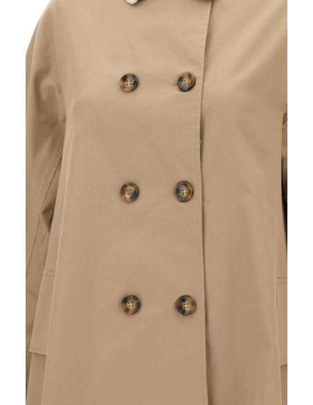 Trench Donna Sabbia Doppiopetto | Elegante in Gabardine