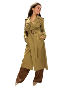 Trench lungo cuoio donna Tensione In