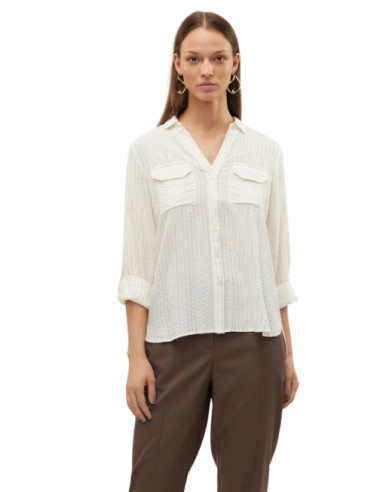 Camicia rigata glitter bianco oro donna Vero Moda
