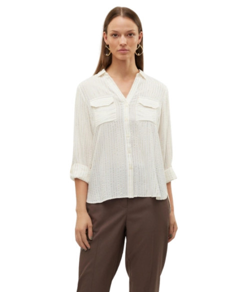 Camicia rigata glitter bianco oro donna Vero Moda