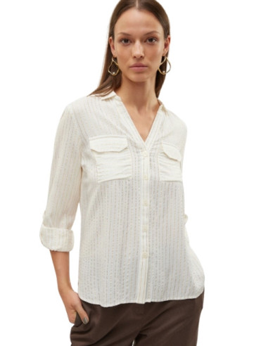 Camicia rigata glitter bianco oro donna Vero Moda