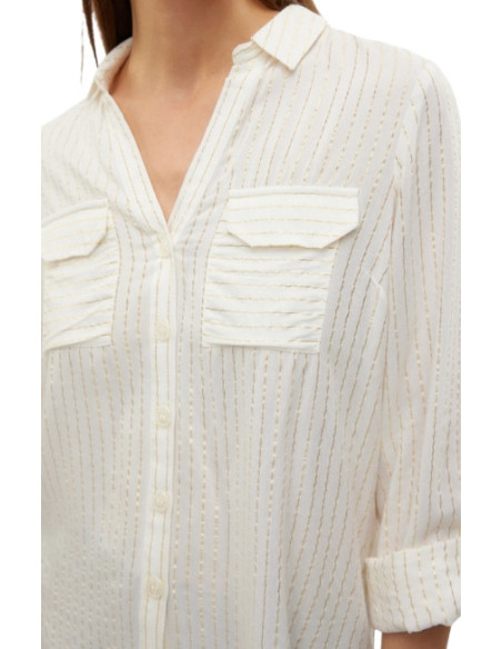 Camicia rigata glitter bianco oro donna Vero Moda