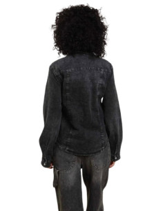 Camicia Denim Donna SUSY MIX Grigio Scuro con Tasche