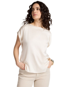 Blusa Viscosa Donna Satin | Manica Corta Elegante