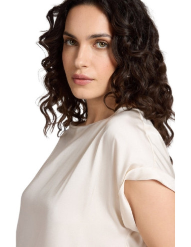 Blusa Viscosa Donna Satin | Manica Corta Elegante