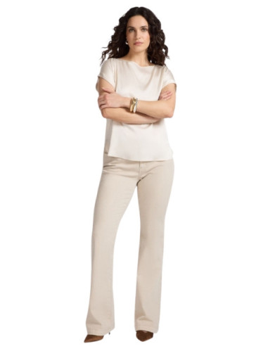 Blusa Viscosa Donna Satin | Manica Corta Elegante