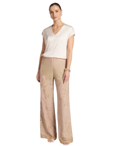 Blusa Donna Latte Satin | Scollo a V Elegante
