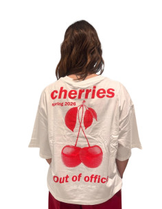 T-Shirt Oversize Stampa Ciliegie