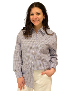 Camicia a Quadretti Celeste e Moro Tensione In
