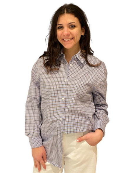 Camicia a Quadretti Celeste e Moro Tensione In