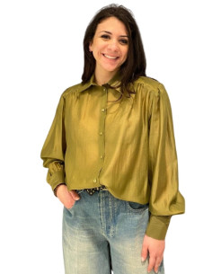 Camicia Satin Color Olio Motel