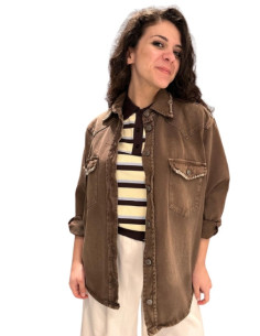 Camicia Denim Over Color Moro - Tensione In