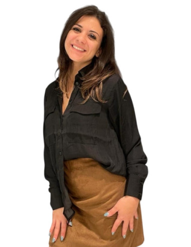 Camicia con Taschine Effetto Satin Vero Moda