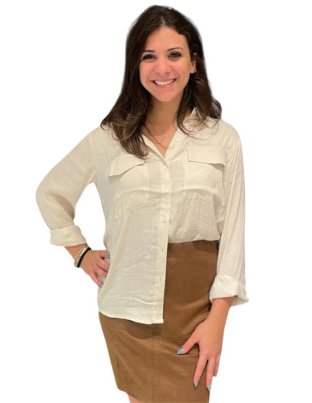 Camicia con Taschine Effetto Satin Vero Moda