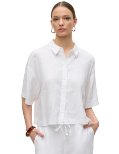 Camicia in Lino Bianca Manica Corta Vero Moda