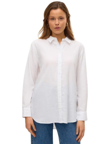 Camicia Manica Lunga in Lino Bianca Vero Moda