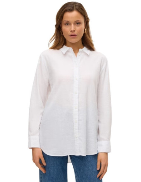 Camicia Manica Lunga in Lino Bianca Vero Moda
