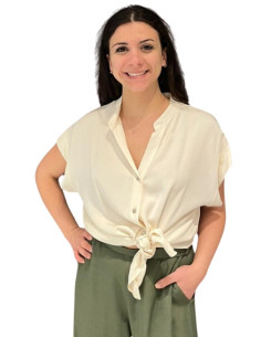 Camicia Fluida Color Latte Zahjr
