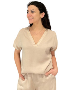 Casacca Scollo V Color Avena Zahjr