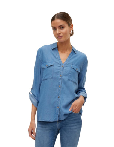 Camicia Donna in Tencel Effetto Denim