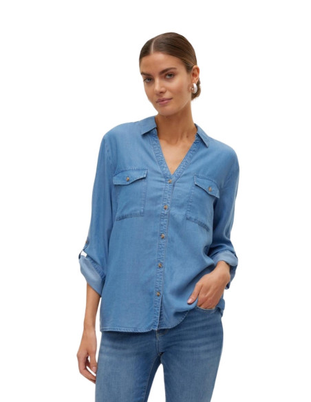 Camicia Donna in Tencel Effetto Denim