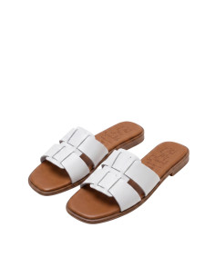 Ciabattina doppia fascia incrocio BIANCO
