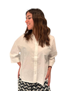 Camicia crop manica lunga BIANCO