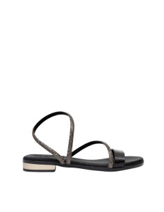 Sandalo multifasce fullstrass NERO