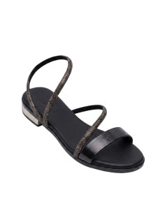 Sandalo multifasce fullstrass NERO