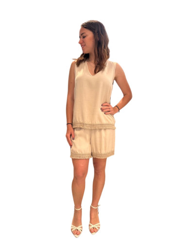 Canotta con Frangia sul Fondo Avena Zahjr | Glamour Shop