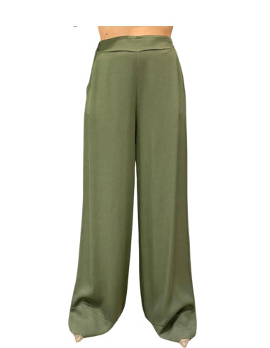 Pantapalazzo Elasticizzato Verde Zahjr | Glamour Shop