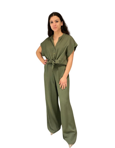 Pantapalazzo Elasticizzato Verde Zahjr | Glamour Shop