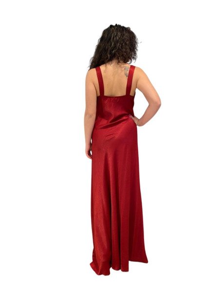 Abito Lungo Satin Vino Zahjr | Glamour Shop