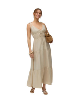 Maxi abito balze BEIGE