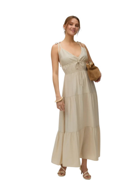 Abito Lungo a Balze Beige Vero Moda VMATHENA | Glamour shop online
