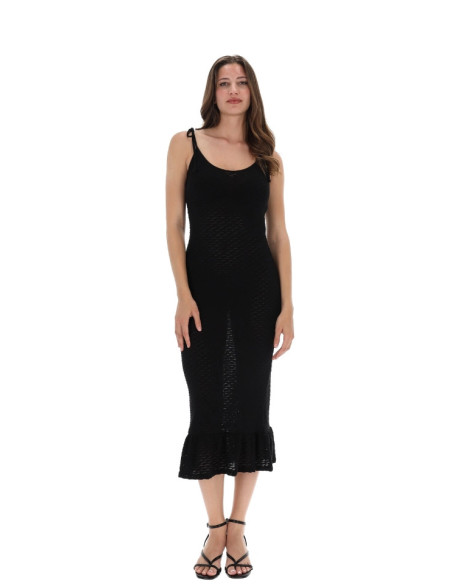 Abito Lungo Traforato Nero Vero Moda | Glamour Shop