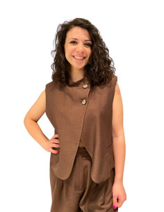Gilet Coreano Asimmetrico Moro Donna Zahjr